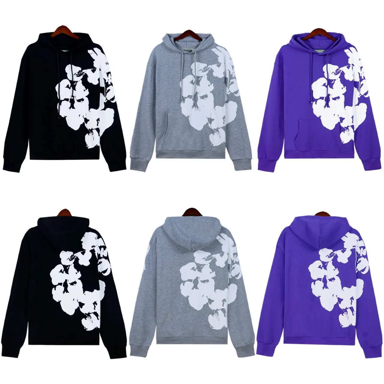 Style number: 5671 Fabric: 380g terry Real stock DENIM TEARS main line kapok sweatshirt oversized garland hoodie Color: black gray purple code number: S M L XL